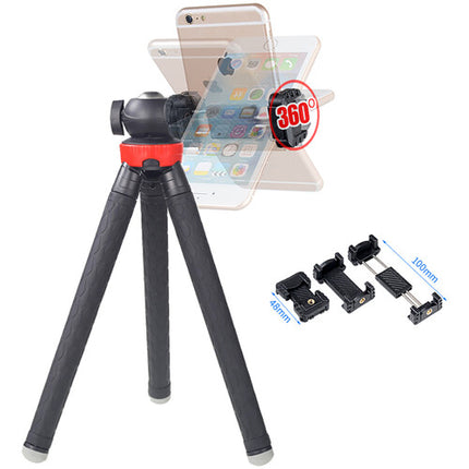 XILETU XS-110 Trípode portátil con cabeza de bola y soporte para smartphone altura máxima 110 cm carga 2 kg
