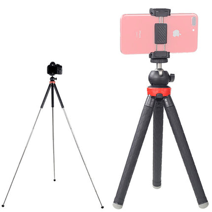 XILETU XS-110 Trípode portátil con cabeza de bola y soporte para smartphone altura máxima 110 cm carga 2 kg
