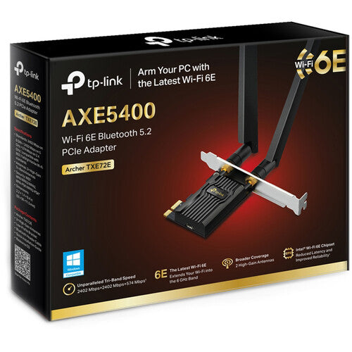TP-Link Archer TXE72E AXE5400 Adaptador PCIe Wi-Fi 6E Tri Banda 5378 Mb/s Bluetooth 5.3