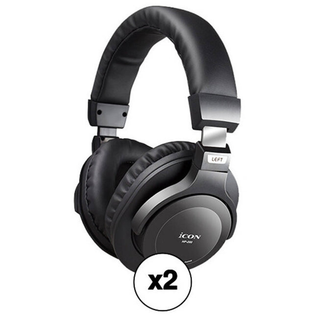 Icon Pro Audio HP200 Auriculares Monitor Cerrados para Estudio 2 Pack 16 Hz a 22 kHz Conexión 3.5mm