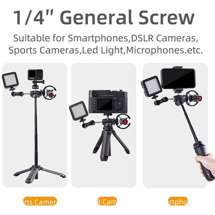 XILETU XSG-3 Lite Mini trípode con cabezal 360° altura 13.2" y palo selfie