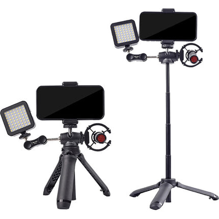 XILETU XSG-3 Lite Mini trípode con cabezal 360° altura 13.2" y palo selfie