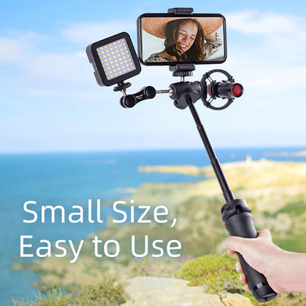 XILETU XSG-3 Lite Mini trípode con cabezal 360° altura 13.2" y palo selfie
