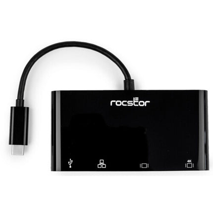 Rocstor Premium Adaptador USB Type-C a HDMI VGA GbE y USB 3.0