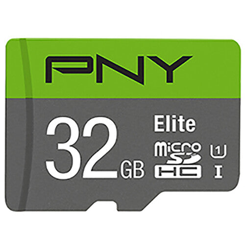 PNY 32GB Elite microSDHC UHS-I Clase 10 100MBs con Adaptador SD 5 Pack