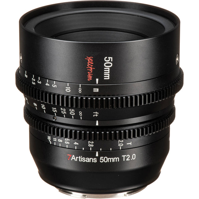 7Artisans 50mm T2.0 Spectrum Lente Cine Full Frame Filtro 82mm