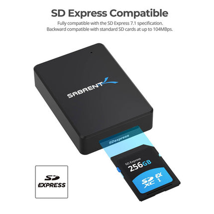 Sabrent SD Express Lector de Tarjetas USB 3.2 Gen 2 Tipo C 985 MB/s