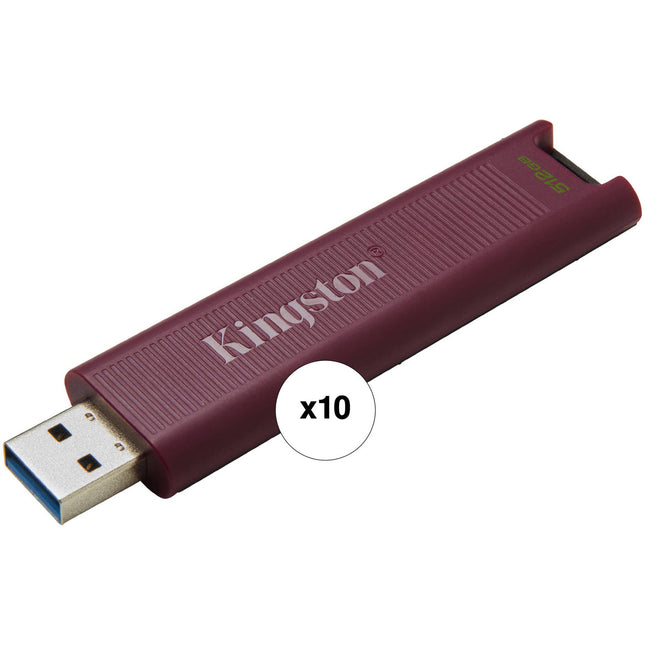Kingston 512GB DataTraveler Max USB 3.2 Gen 2 Pendrive 1000MB/s 10-Pack Roja