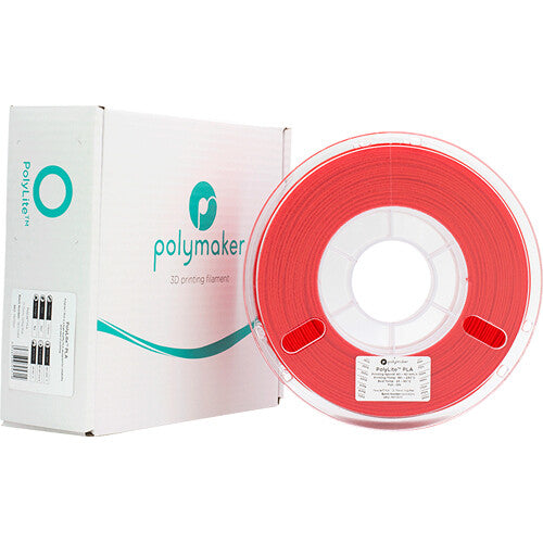 Polymaker 1.75mm PolyLite PLA Filamento 1kg Rojo Temperatura 374-446°F