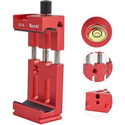 XILETU XJ-8 Soporte para Móvil Rojo para 2.4 a 3.5 Pulgadas con Nivel de Burbuja