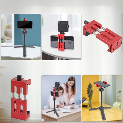XILETU XJ-8 Soporte para Móvil Rojo para 2.4 a 3.5 Pulgadas con Nivel de Burbuja