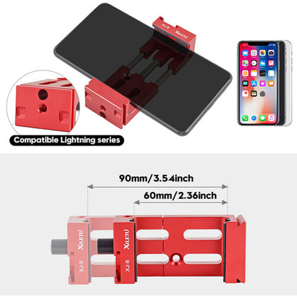 XILETU XJ-8 Soporte para Móvil Rojo para 2.4 a 3.5 Pulgadas con Nivel de Burbuja