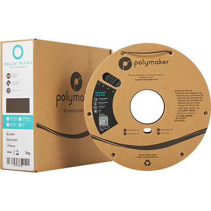 Polymaker PolyLite PLA Pro Filamento 1.75mm 1kg Negro para impresión 3D
