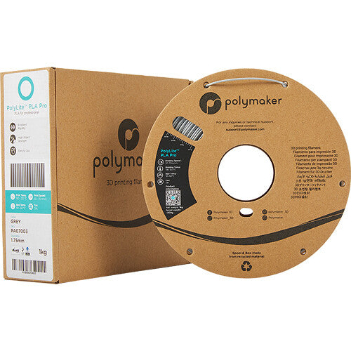 Polymaker PolyLite PLA Pro Filamento 1.75mm 1kg Gris para Impresora 3D