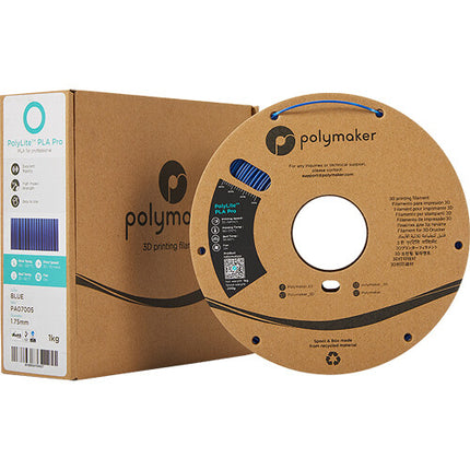 Polymaker 1.75mm PolyLite PLA Pro Filamento para impresión 1kg Azul