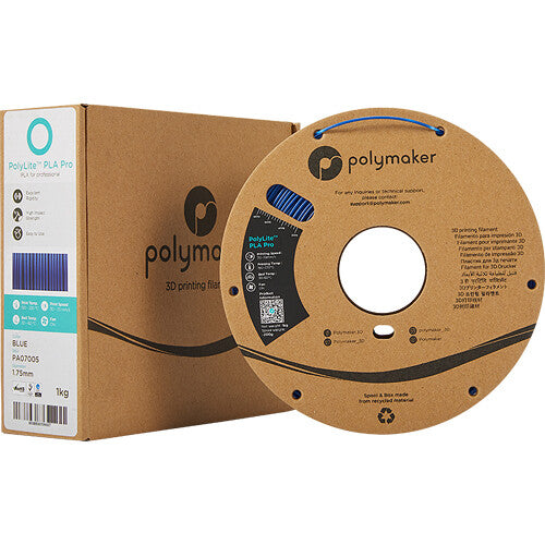 Polymaker 1.75mm PolyLite PLA Pro Filamento para impresión 1kg Azul