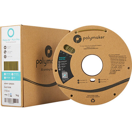 Polymaker PolyLite PLA Pro Filamento 1.75mm 1kg Verde Army para impresión 3D
