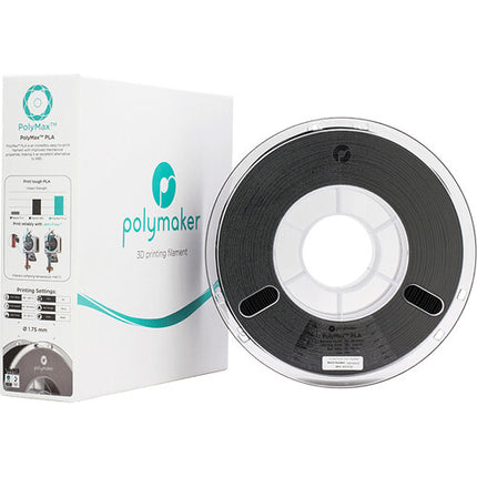 Polymaker PolyMax PLA Filamento 1.75mm Negro 750g Fácil de Imprimir