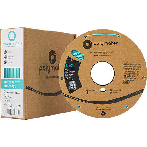 Polymaker 1.75mm PolyLite PLA Pro Filamento 1kg Teal para Impresora 3D