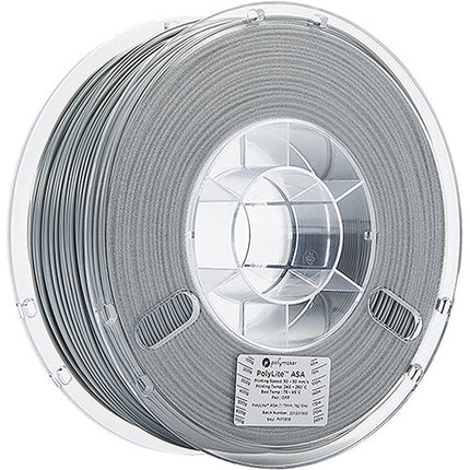 Polymaker PolyLite ASA Filamento 1.75mm 1kg Gris 30-50mm/s Impresión
