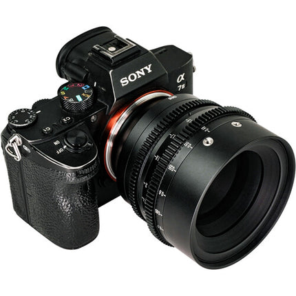 7Artisans 50mm T2.0 Lente Cine Prime E Mount Full Frame 82mm filtro