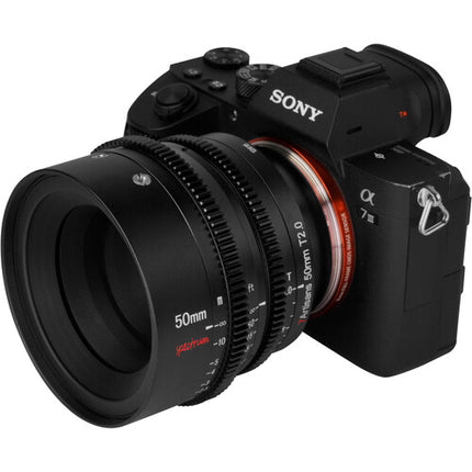 7Artisans 50mm T2.0 Lente Cine Prime E Mount Full Frame 82mm filtro
