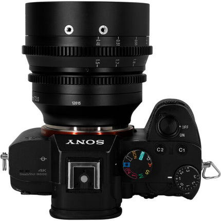 7Artisans 50mm T2.0 Lente Cine Prime E Mount Full Frame 82mm filtro