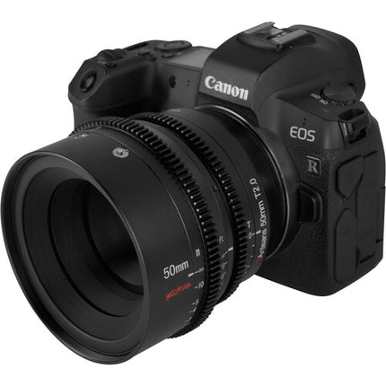 7Artisans 50mm T2.0 Lente Cine Prime Montura RF con Apertura T2.0 y Distancia mínima 18.9"