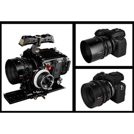 7Artisans 50mm T2.0 Lente Cine Prime Montura RF con Apertura T2.0 y Distancia mínima 18.9"