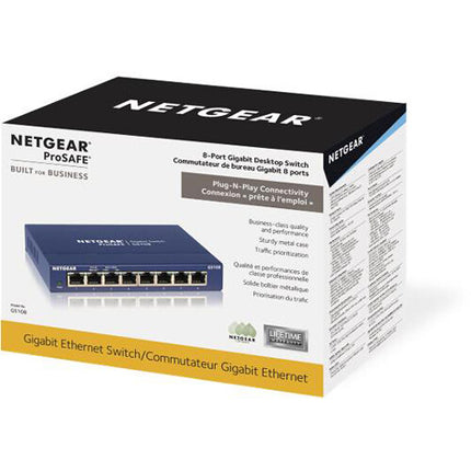 Netgear GS108-400NAS ProSAFE Switch 8 Puertos Gigabit 16 Gbps Rendimiento