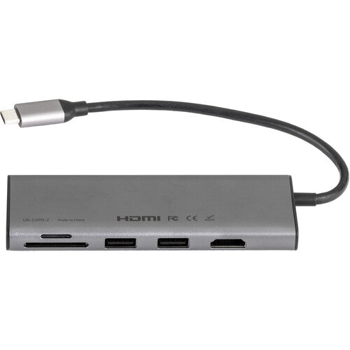 Xcellon Hub USB-C 6 en 1 con Power Delivery 100W HDMI 4K 30Hz aluminio
