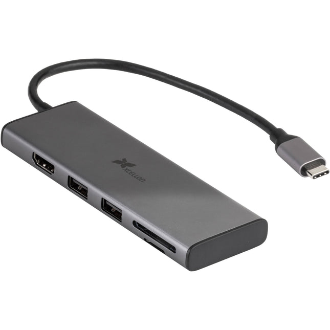 Xcellon Hub USB-C 6 en 1 con Power Delivery 100W HDMI 4K 30Hz aluminio