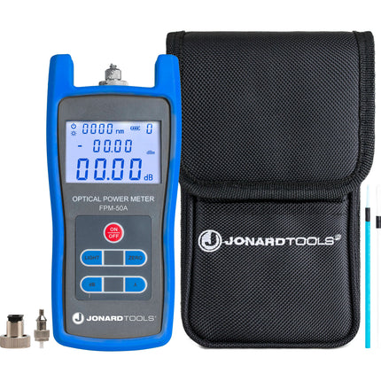Jonard Tools FPM-50A Medidor de Potencia Óptica con Adaptadores FC SC LC 800-1650nm 6 Longitudes de Onda