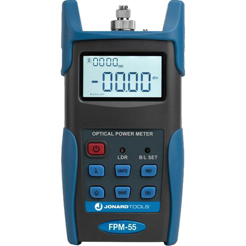 Jonard Tools FPM-55 Medidor de Potencia de Fibra Óptica 850-1650nm 1000 Datos y Adaptadores FC SC LC