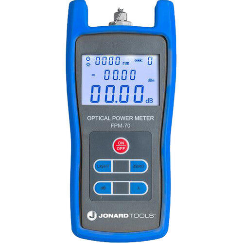 Jonard Tools FPM-70 Medidor de Potencia de Fibra Óptica Rango -70 a +6 dBm con Adaptadores FC SC LC