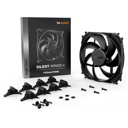 be quiet! 140mm Silent Wings 4 Ventilador de Caja PWM 1100 rpm 13.6 dB Negro