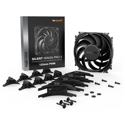 be quiet! 120mm Silent Wings Pro 4 Ventilador para caja 3000 rpm PWM 83.9 CFM
