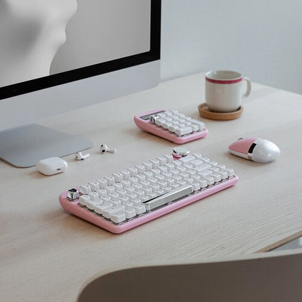 AZIO IZO Kit Teclado y Ratón Inalámbrico Rosa Bluetooth 5.0 y 5000mAh