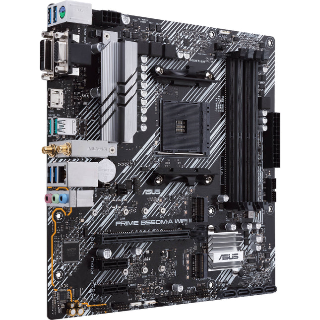 ASUS PRIME B550M-A WIFI II Placa base Micro-ATX DDR4 Wi-Fi 6 4 ranuras RAM