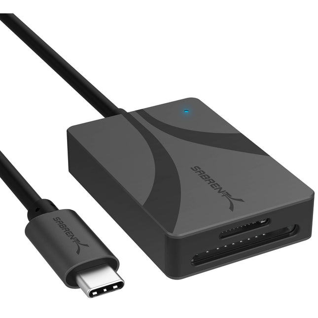 Sabrent Dual-Slot Lector de Tarjetas SDXC microSDXC USB-C 3.2 312 MB/s
