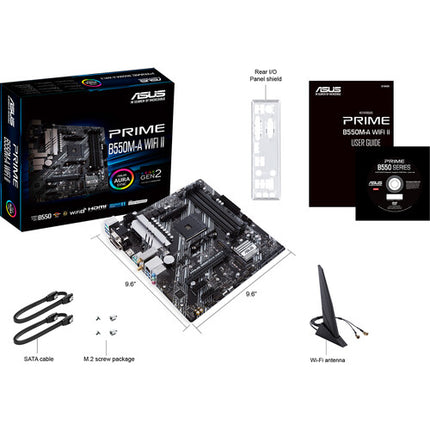 ASUS PRIME B550M-A WIFI II Placa base Micro-ATX DDR4 Wi-Fi 6 4 ranuras RAM
