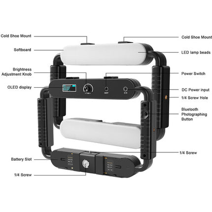 GVM TL15RS RGB Luz Videocámara para Smartphone 196 Lux 3200-5600K