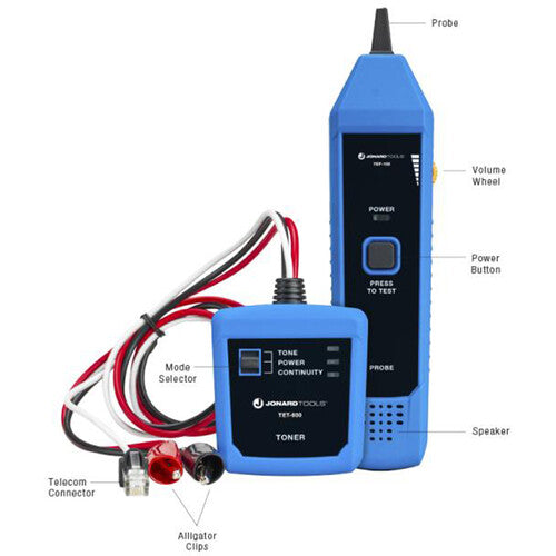 Jonard Tools TETP-800 Kit Probador de Cables con Tono y Sonda RJ11