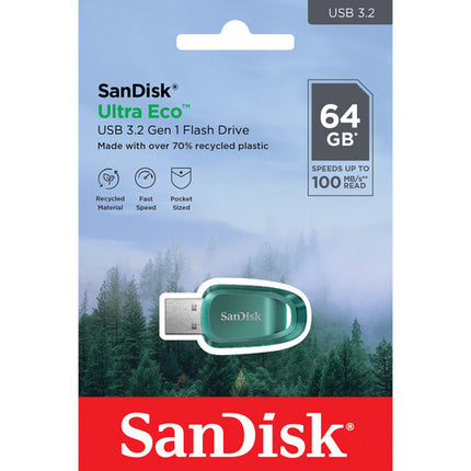 SanDisk 64GB Ultra Eco Memoria USB 3.2 Gen 1 100 MB/s con Llavero