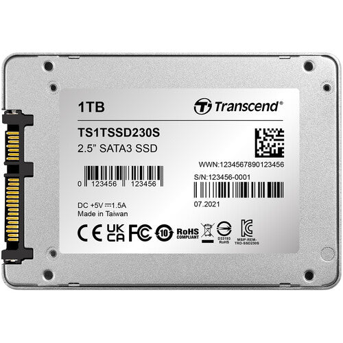 Transcend 1TB SSD230 SSD Interno SATA III 2.5 560MBs Lectura 500MBs Escritura
