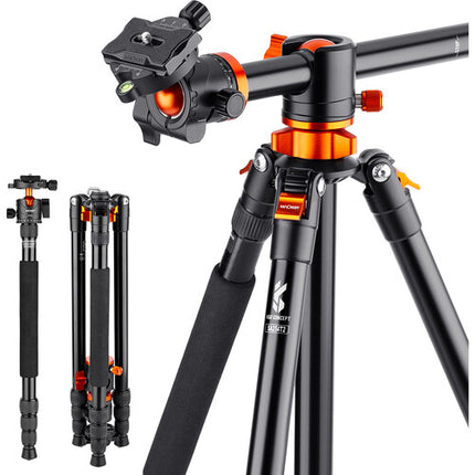 K&F Concept SA254T2 Trípode Compacto de Aluminio 72.8 pulgadas y 22 lb de Carga