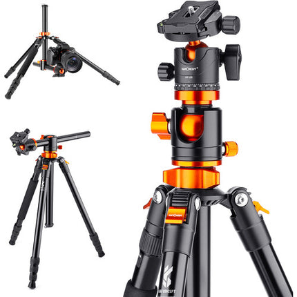 K&F Concept SA254T2 Trípode Compacto de Aluminio 72.8 pulgadas y 22 lb de Carga