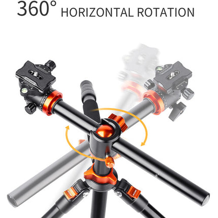 K&F Concept SA254T2 Trípode Compacto de Aluminio 72.8 pulgadas y 22 lb de Carga