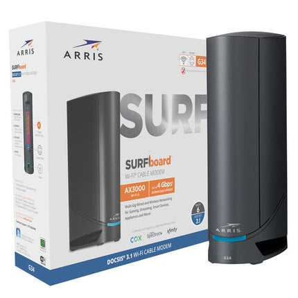 ARRIS SURFboard G34 AX3000 Módem Router Cable DOCSIS 3.1 WiFi 6 3000 Mb/s