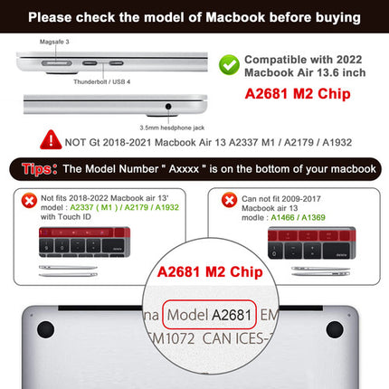 TechProtectus Colorlife Funda rígida para MacBook Air 13.6" M2 M3 M4 negra con protector de teclado